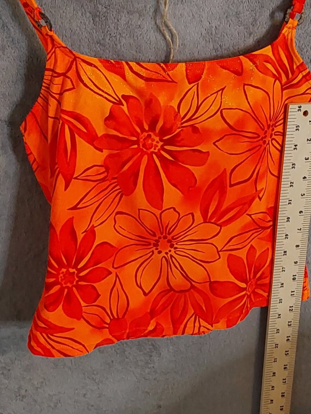 Ocean Dream Women's Tankini Swim Set Size 14 Orange Floral Skort 2 Piece Swimsui - Picture 6 of 13
